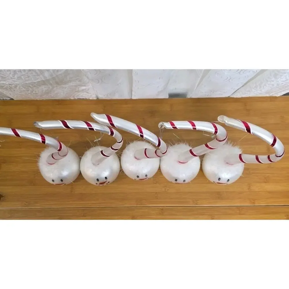 SNOWMAN w/Whimsical Hat blown Glass Christmas Ornament Large 11